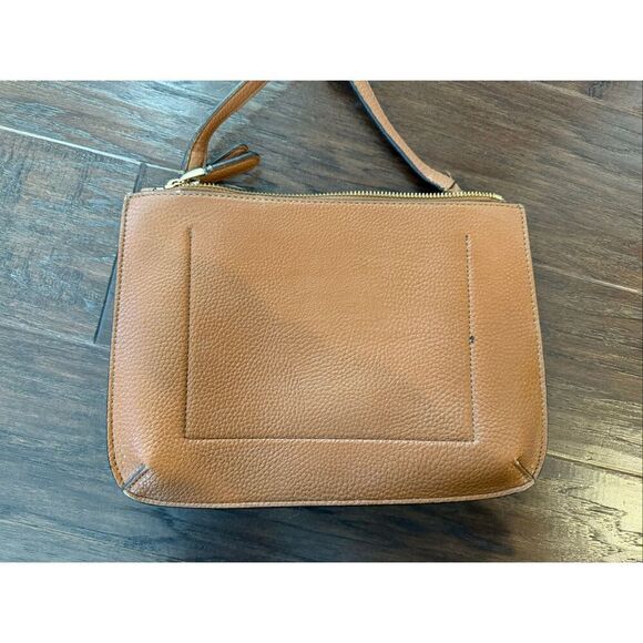 Ralph Lauren Vegan Leather Double Pouch Brown Crossbody Purse - Picture 5 of 6